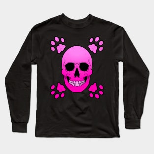 Skull and paw prints Long Sleeve T-Shirt
